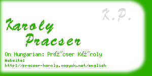 karoly pracser business card